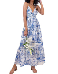 Meet Me In Santorini - Santorini Sketch Maxi Dress
