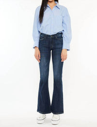 KanCan Mid Rise Flare Jeans in dark wash - women's jeans