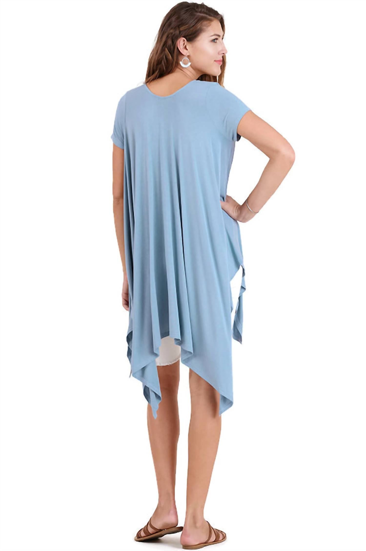 Umgee - Handkerchief Hem Short Sleeve Top