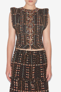 Marant Etoile - Pre-loved Cerza Printed Cropped Cardigan Vest