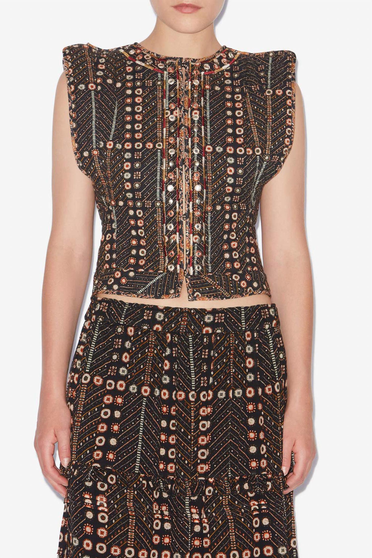 Marant Etoile - Pre-loved Cerza Printed Cropped Cardigan Vest