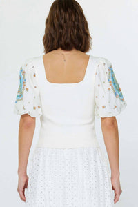 Current Air - Savannah Puff Sleeve Square Neck Top