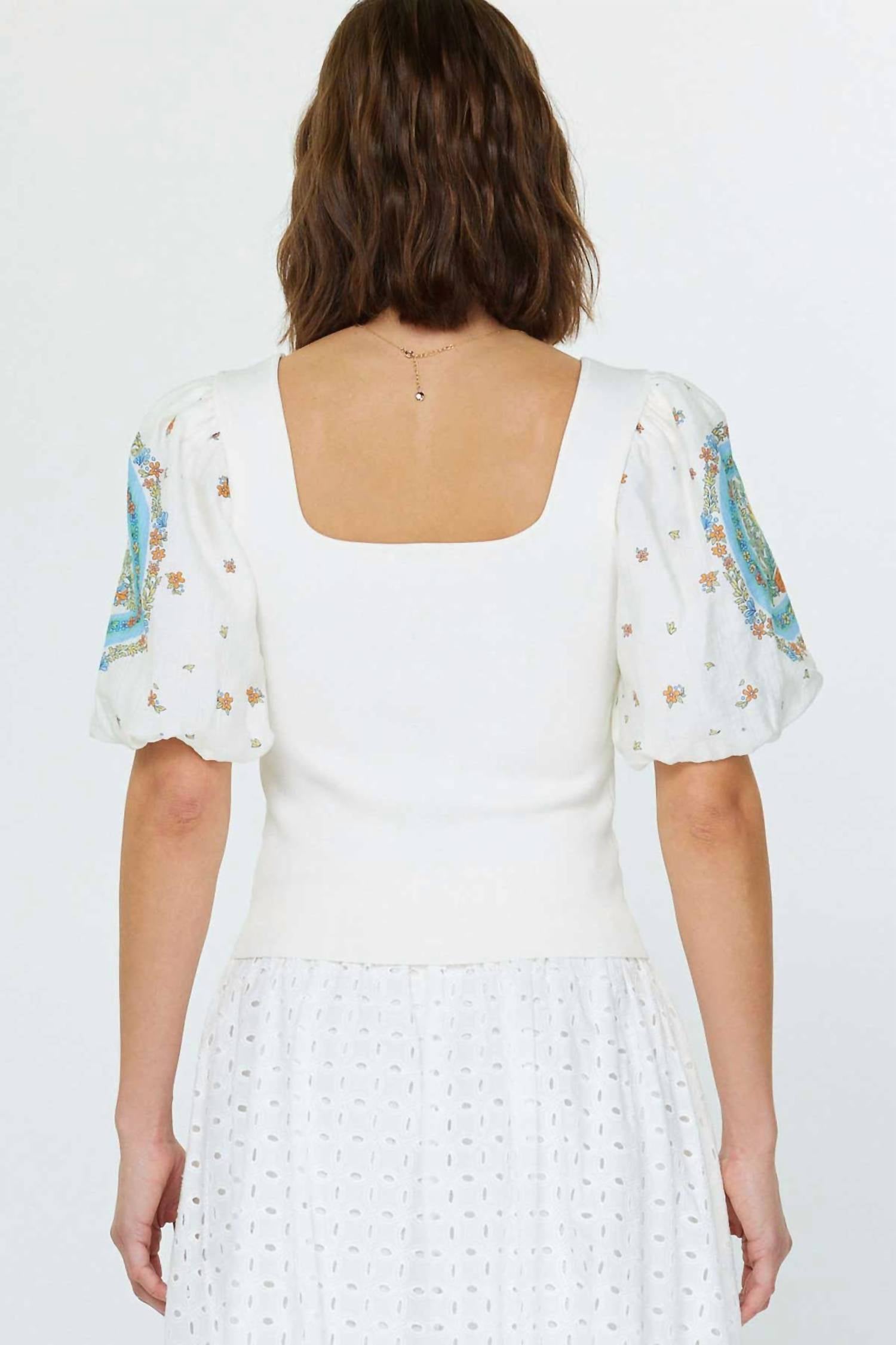 Current Air - Savannah Puff Sleeve Square Neck Top