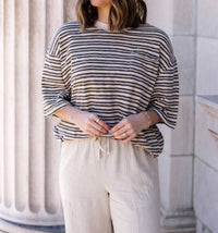 Free People - All Love Stripe Oversized Pocket Tee