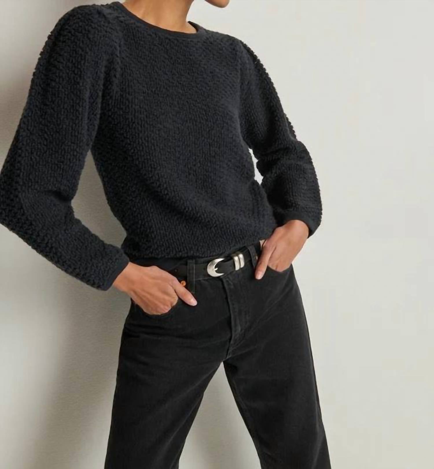 Nation LTD Etta Lace Popover in grey - women's long sleeve top - alternate view