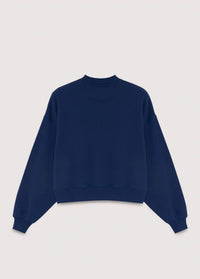 The New Society Girl's Nowhere Sweatshirt in navy - kids' sweater - detail view