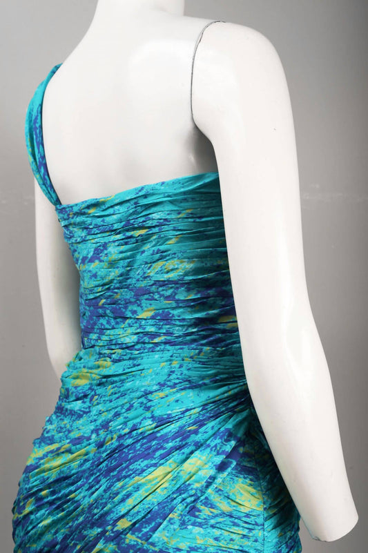 Monique Lhuillier - One Shoulder Ruched Dress