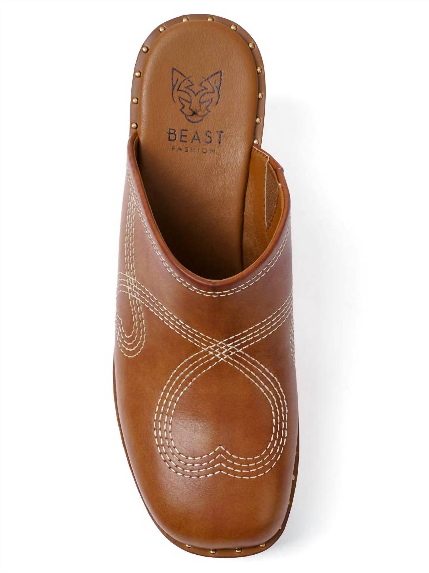 Beast Fashion - Women's Presley-28 Retro Chic Wooden Platform Clogs