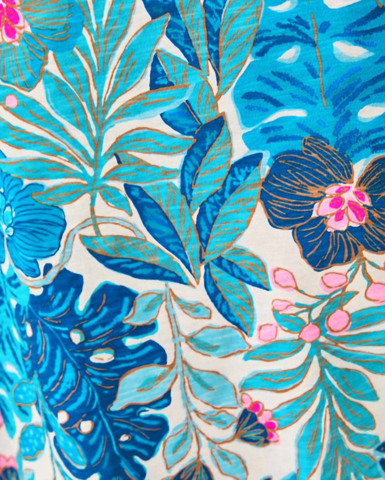 Lilly Pulitzer Etta Scoopneck Tee in breezy aqua best fronds forever - women's t-shirt - view 6