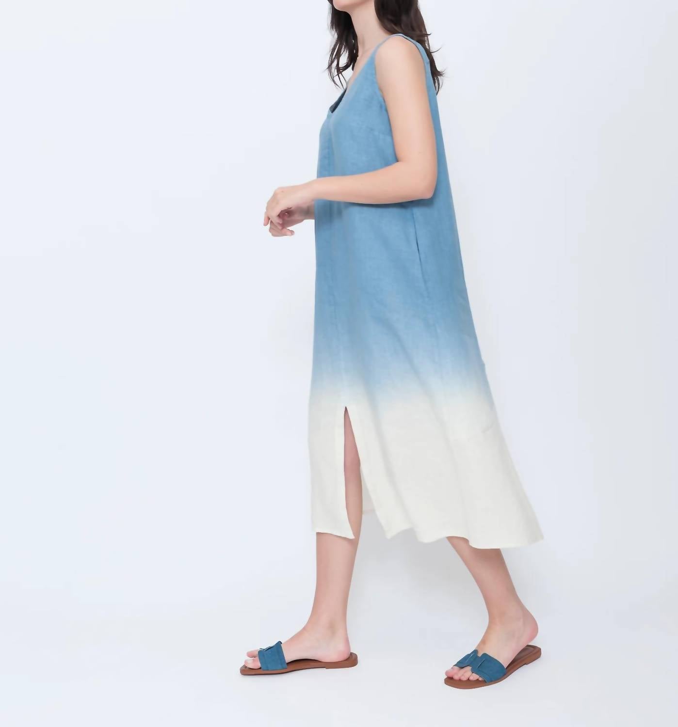 Blueberry - Sleeveless A-line Midi Dress