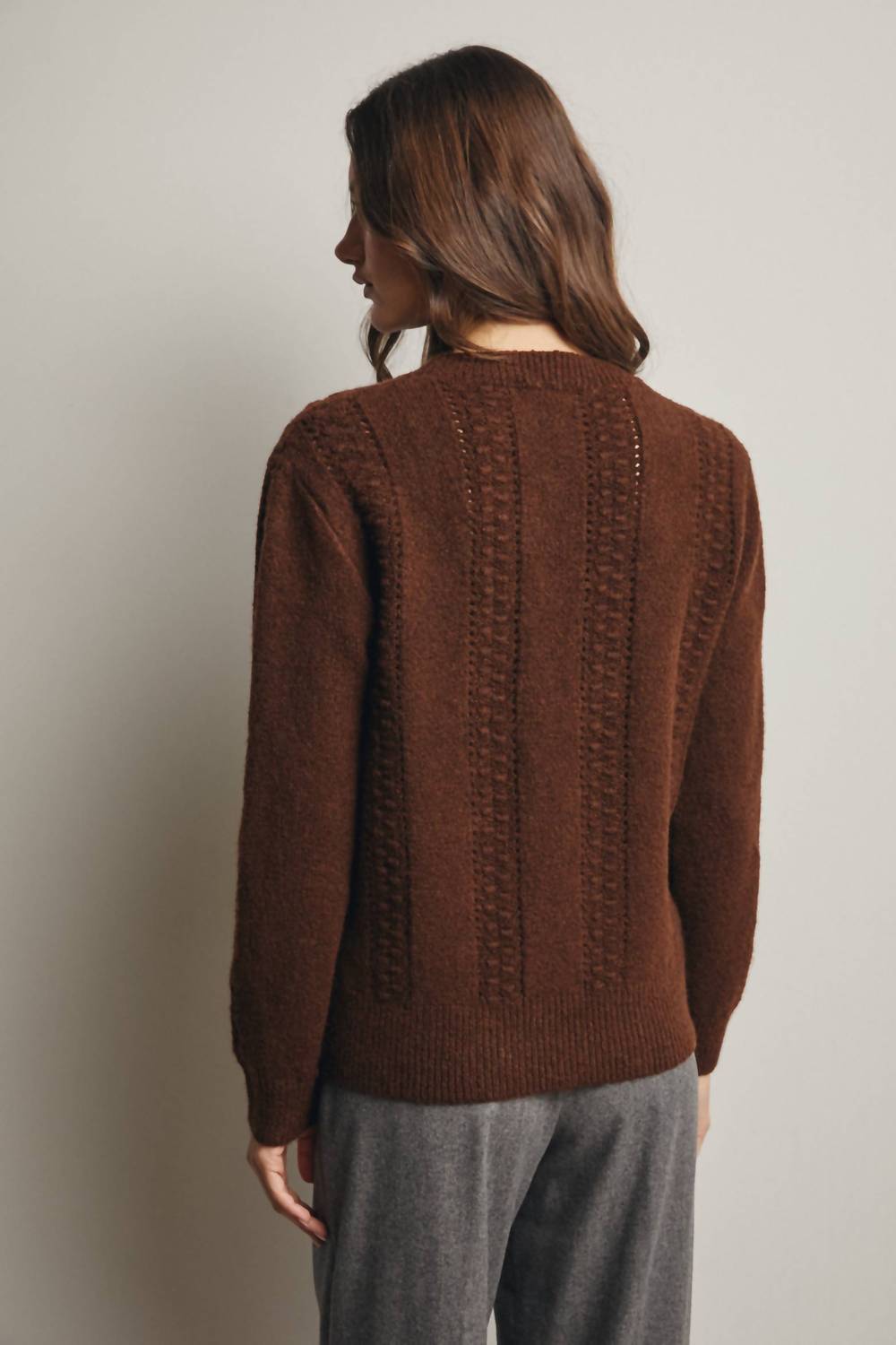 Forte - Textured Cable Stitch Pullover Sweater