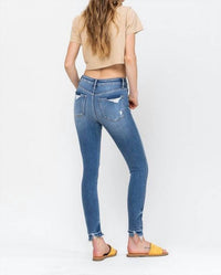 High Rise Hem Crop Skinny Jean