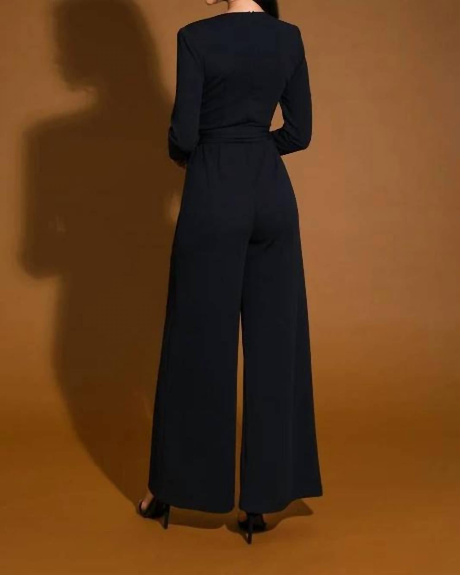 Flying Tomato - Midnight Mama Long Sleeve Stretchy Jumpsuit