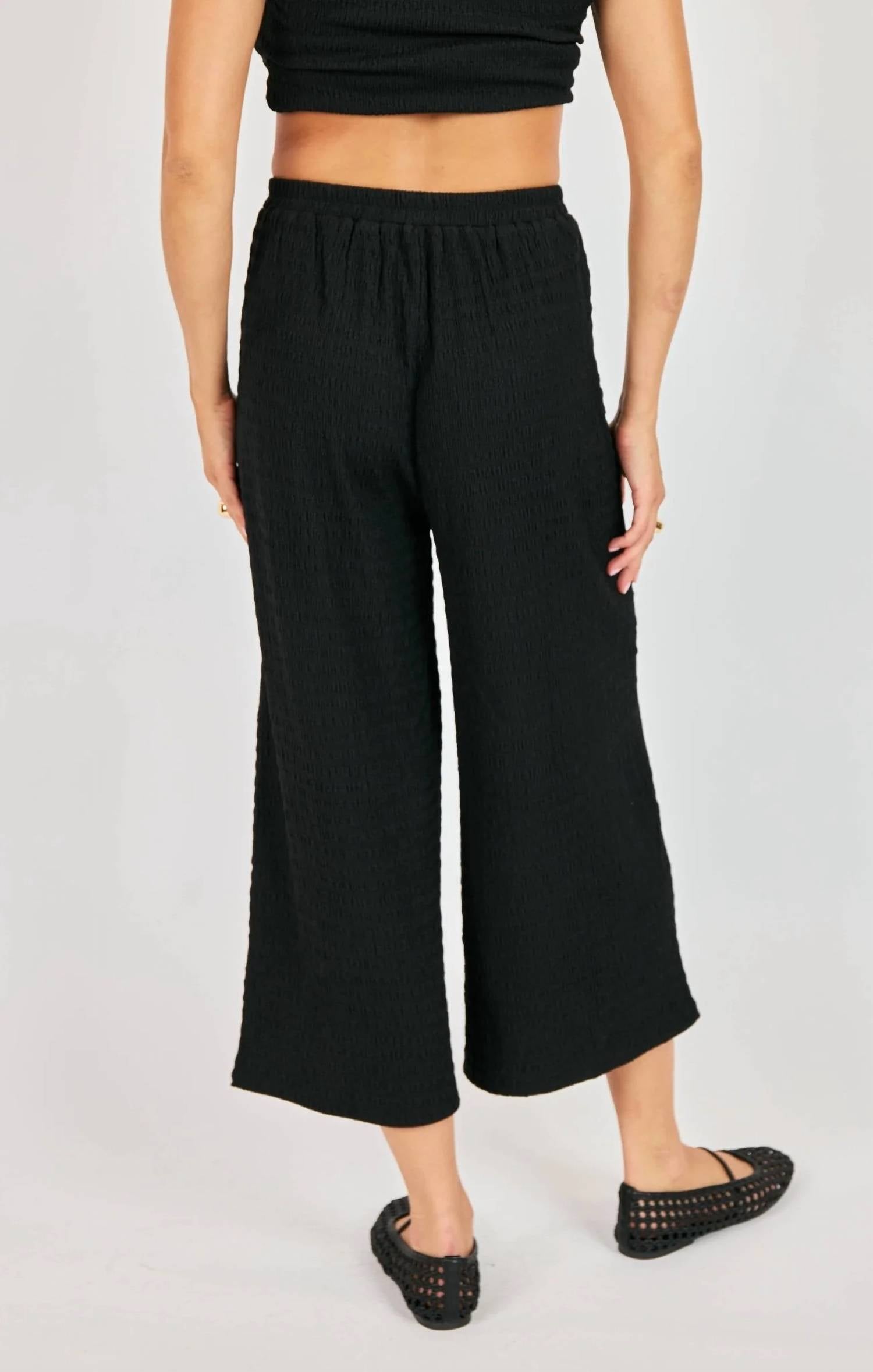 Sadie & Sage - Howdy Textured Wide-Leg Pants