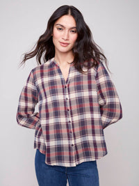 Charlie B - Textured Lightweight Plaid Button Up Shirt