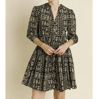 Aureum - Printed Mini Dress With Ties
