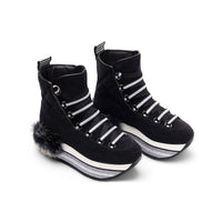 Hogan - Women's Fur-trimmed Platform Boots