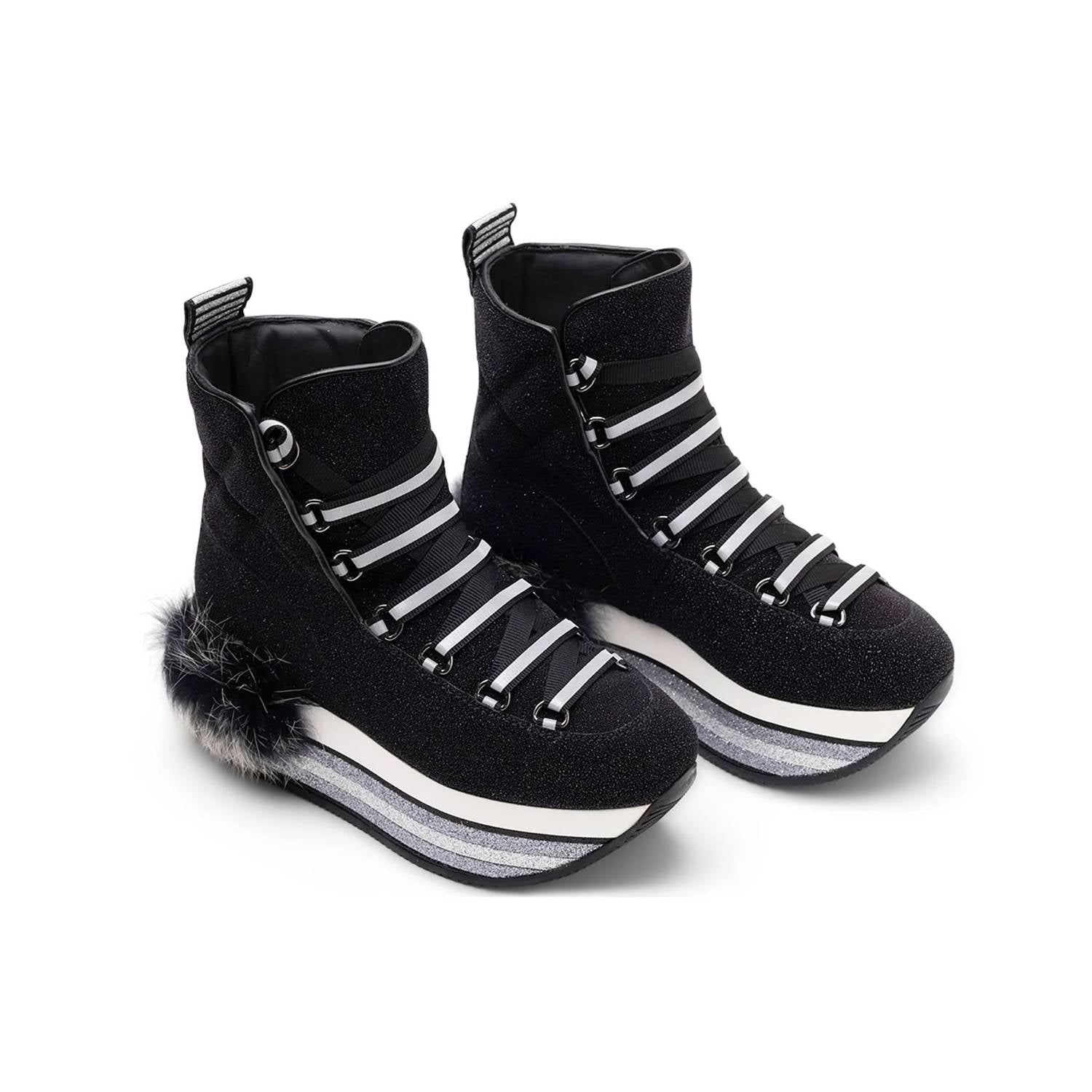 Hogan - Women's Fur-trimmed Platform Boots