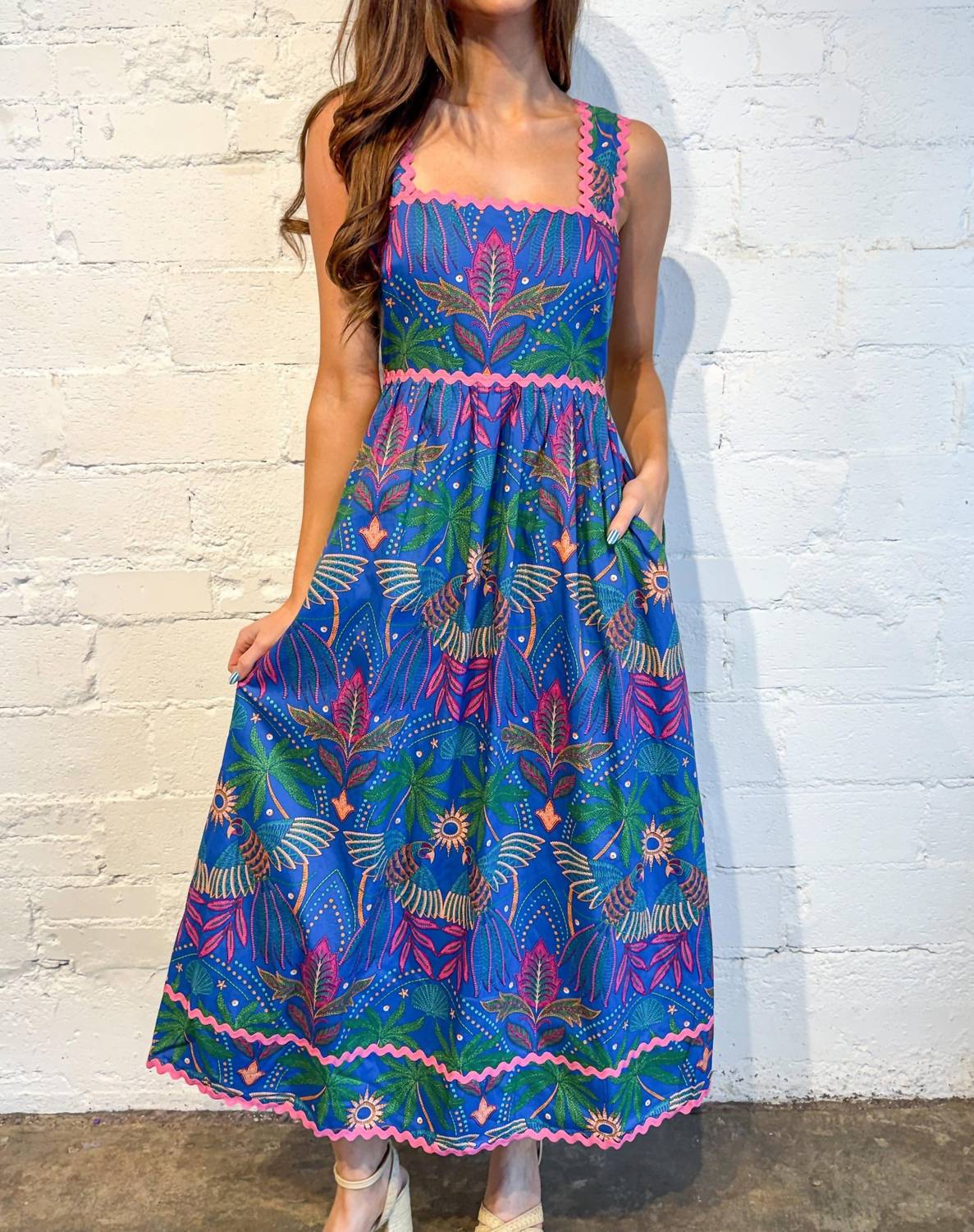 Adeline - Zoe Tropical Midi Dress
