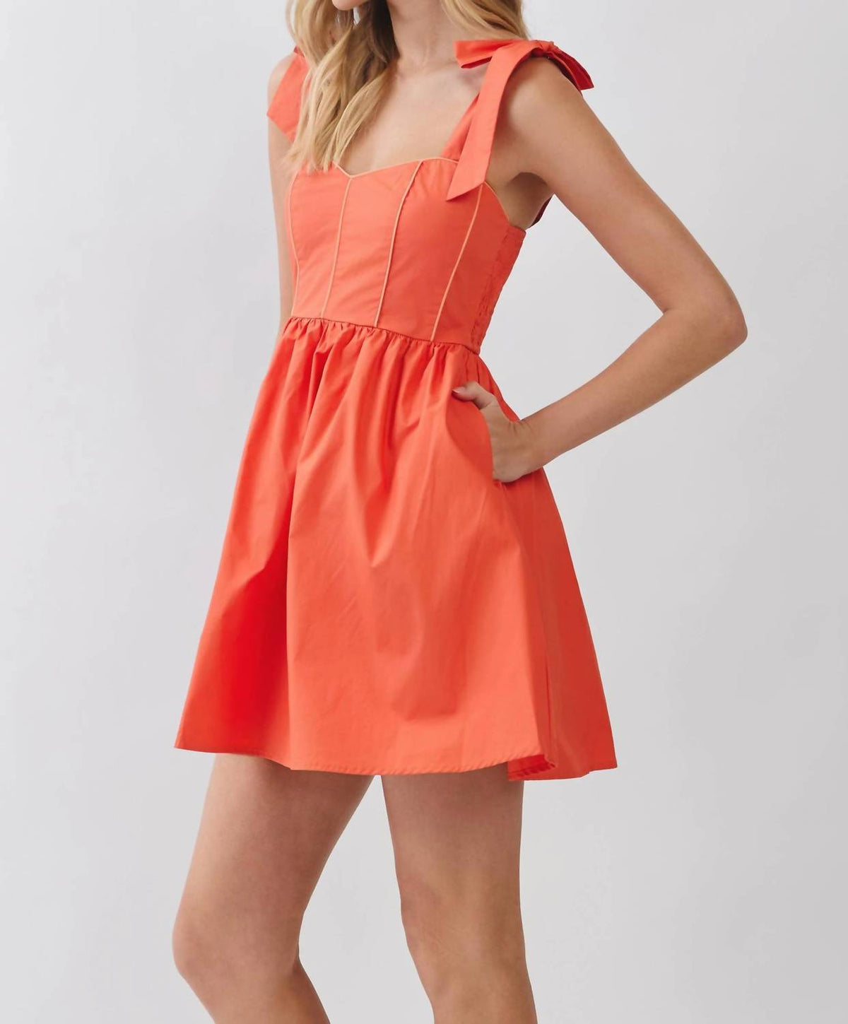Tcec - Weekend Favorite Tie Shoulder Mini Dress
