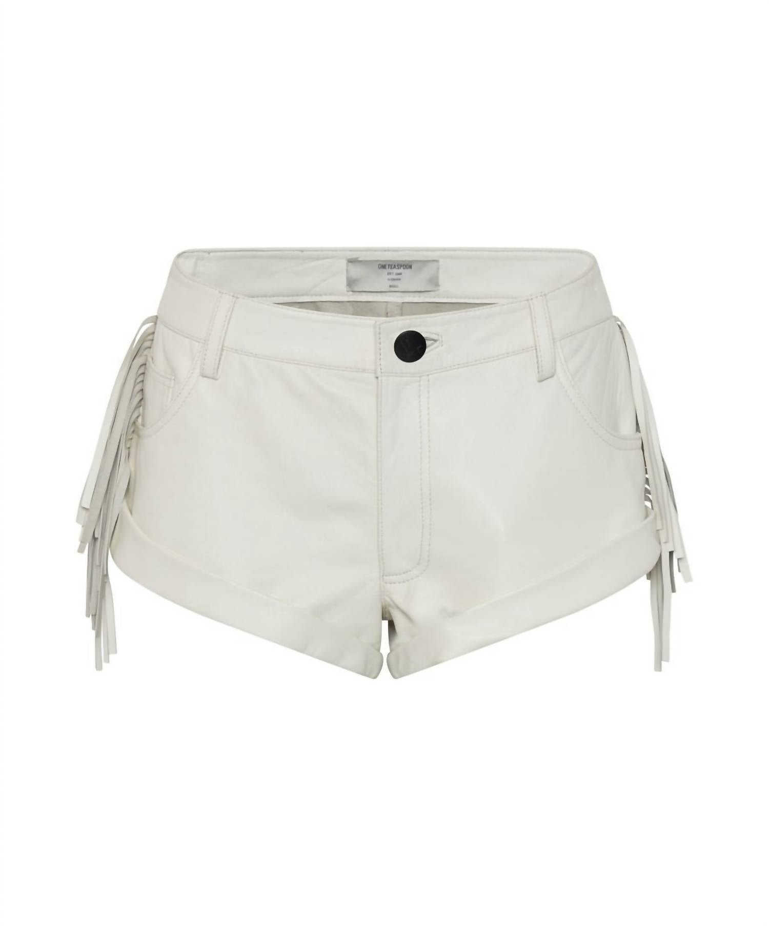 One Teaspoon - Chaos Walking Fringed Leather Bandit Shorts
