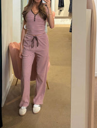 Bailey Rose - The Arlo Stripe Tie Waist Wide Leg Pant