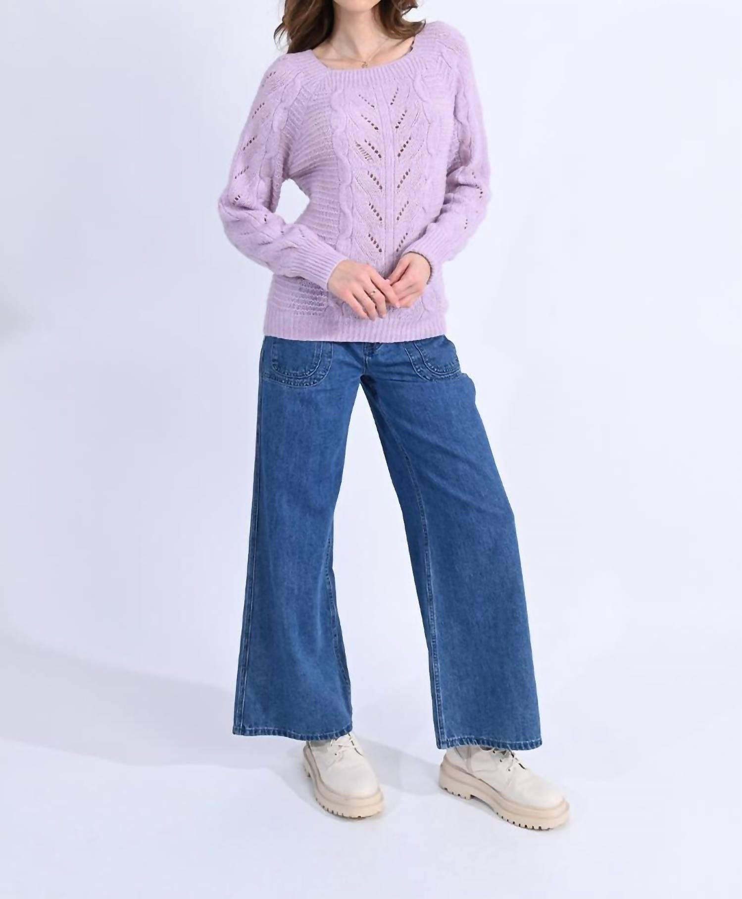 Square Collar Knitted Sweater