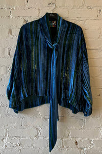 Libertine - Women's Lines Velvet Tie Blouse