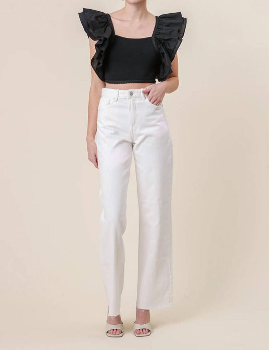 Line And Dot - Mara Short Flutter Sleeves Top