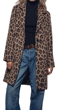 Urban Daizy - Leopard Print Oversized Statement Coat
