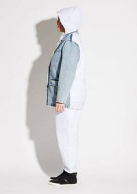 Circular Path - Hooded Denim Blazer