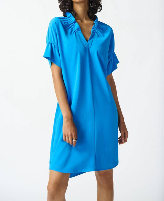 Joseph Ribkoff - Ruffled V-neck Shift Dress