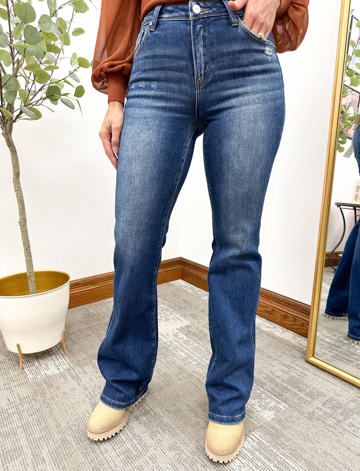 Risen - High Rise Bootcut Jeans