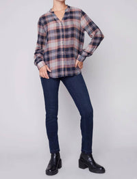 Charlie B - Button-Down Plaid Blouse
