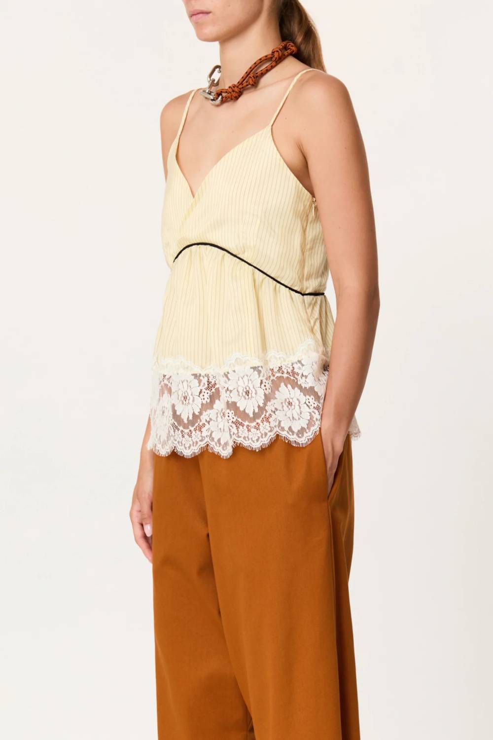 Plan C - Striped Cami With Lace