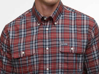 Barbour Saldon Thermo Weave Checked Shirt in fired brick - men's shirt - alternate view