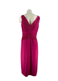 Tadashi Shoji Women's Pleated Sleeveless Faux Wrap Midi Dress in pink - women's dress - alternate view