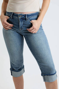 Ymi - Mid Rise Premium Stretch Essential Cuff Capri Pants