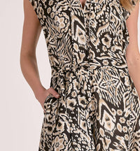 ELAN Emma Printed Maxi Dress in black acorn - women's dress - view 4