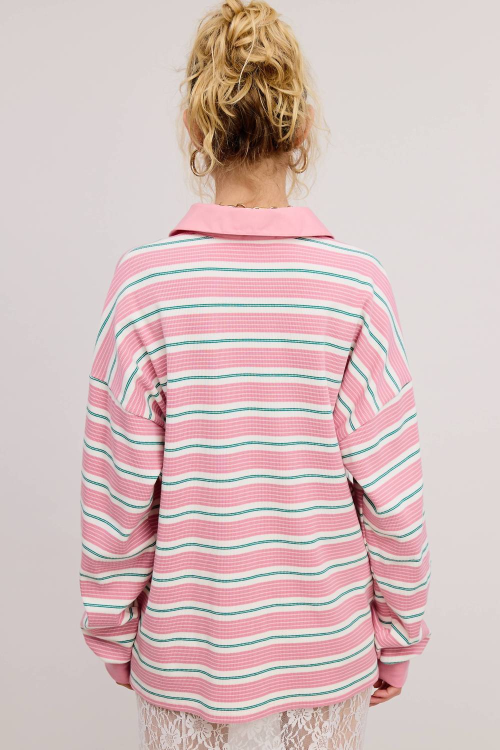 Mimosa Long Sleeve Polo in multicolor - women's long sleeve top - view 4