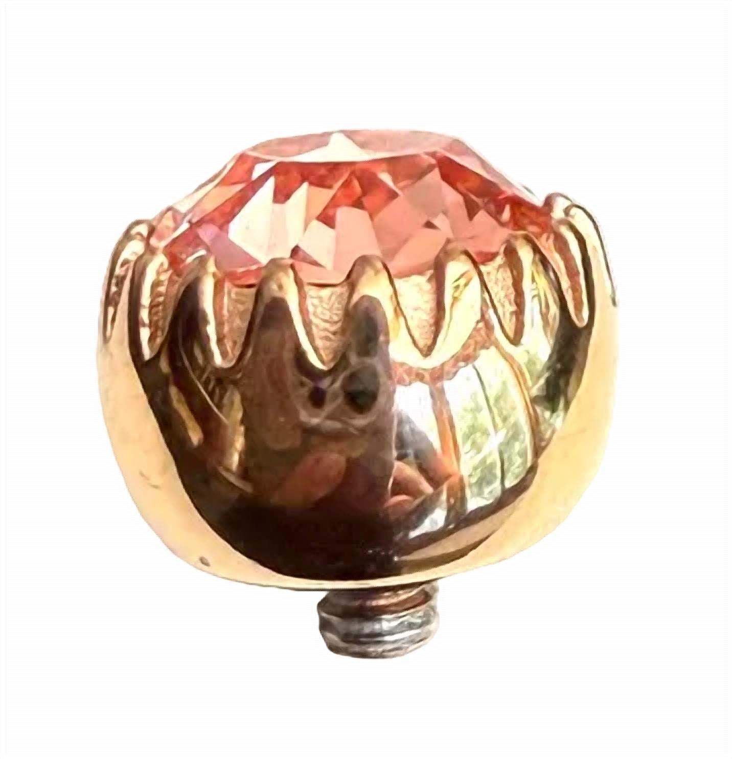Qudo Women's London Big 10.5mm Jewelry Topper in orange glow rose gold - women's jewelry