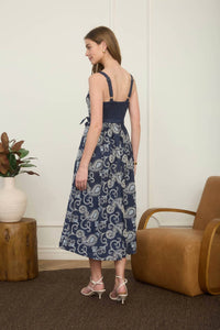 Zoe And Claire - Paisley Strap Denim Dress