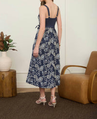 Zoe And Claire - Paisley Strap Denim Dress