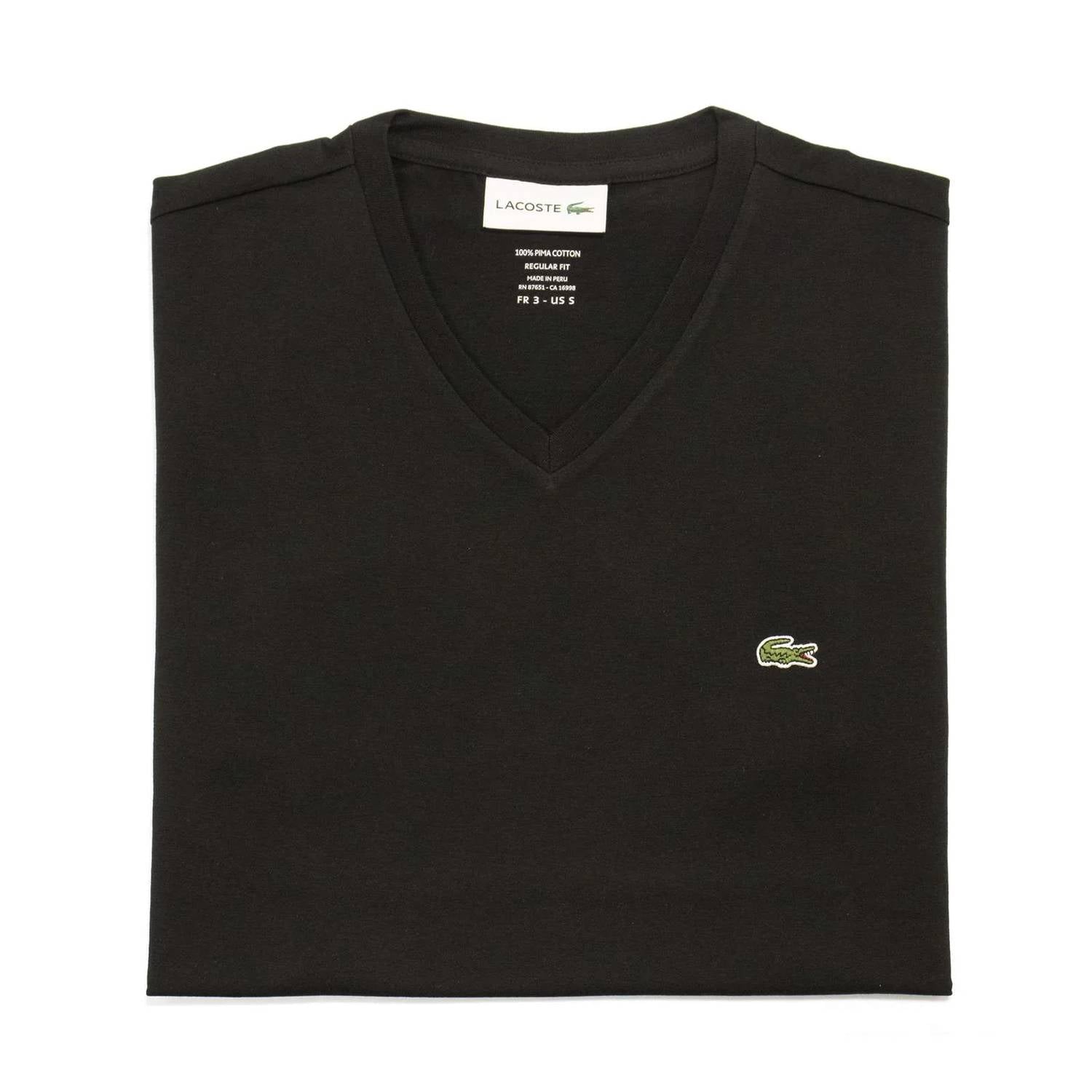 Lacoste - Men's Standard Short Sleeve Pima V-neck Tee