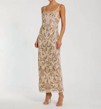 Mac Duggal - Sleeveless Hand Embellished Floral Maxi Dress