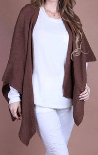 GIGI MODA Mantello Wrap in chocolate - women's scarf - detail view