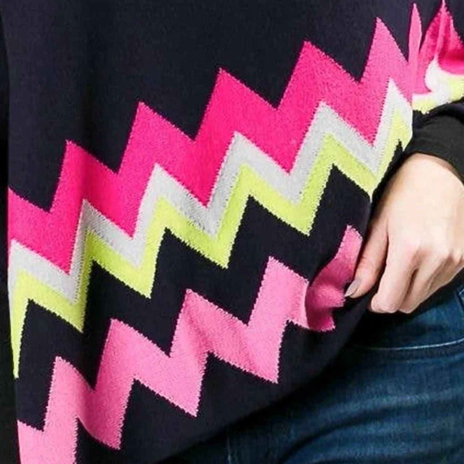 Top It Off - Adele Crew Neck Poncho
