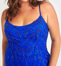 Faviana - Beaded Lace And Tulle Long Dress With Scoop Neck