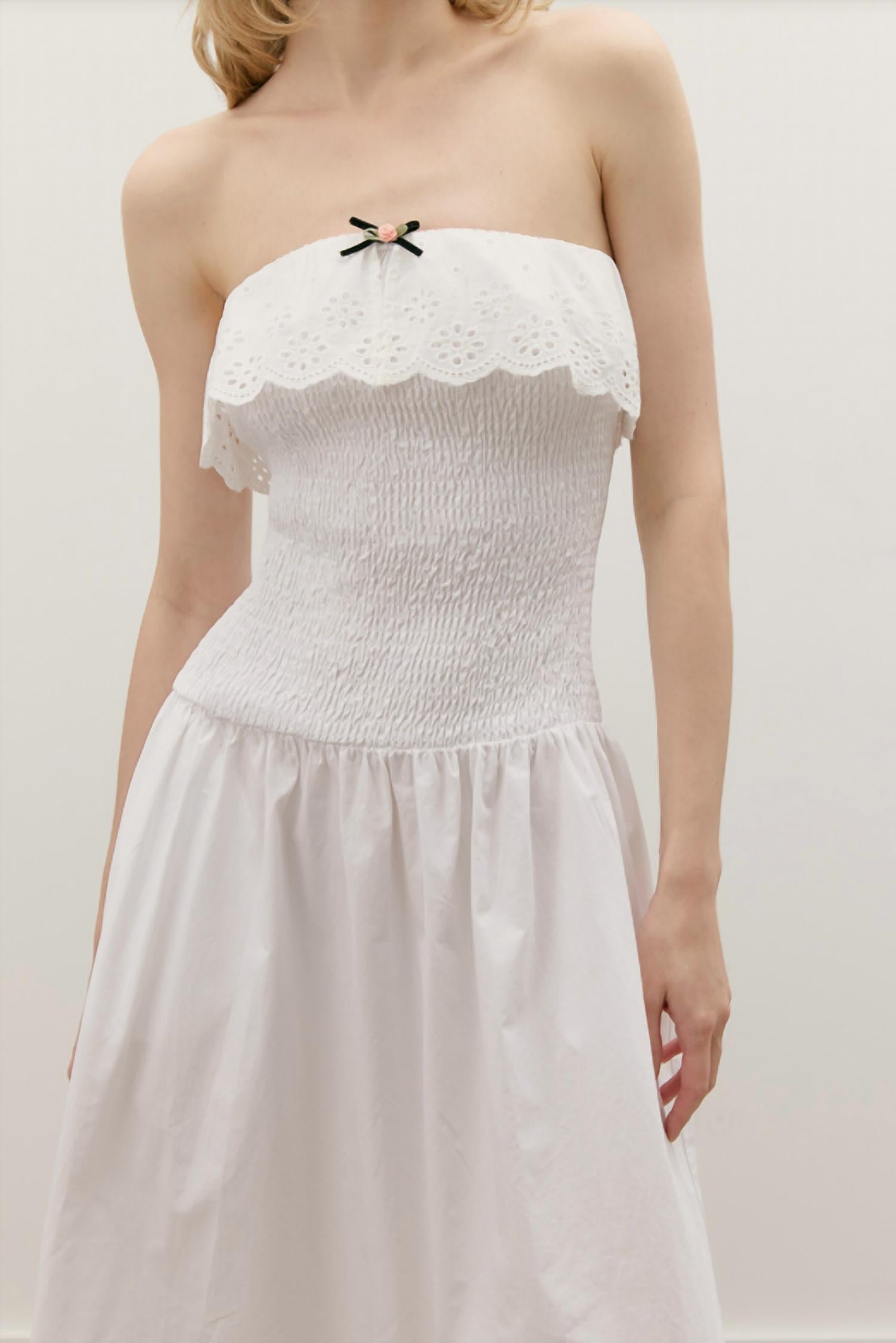 Maude - Rosebud Strapless Midi Dress