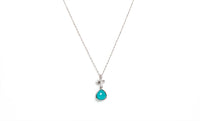 Avenue Chic - Women's Tiny Orchid Drop Pendant Necklace